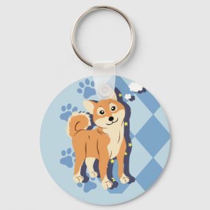 Thoughtful Shiba Inu Key Ring