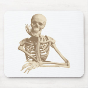 Thoughtful Skeleton Mouse Mat