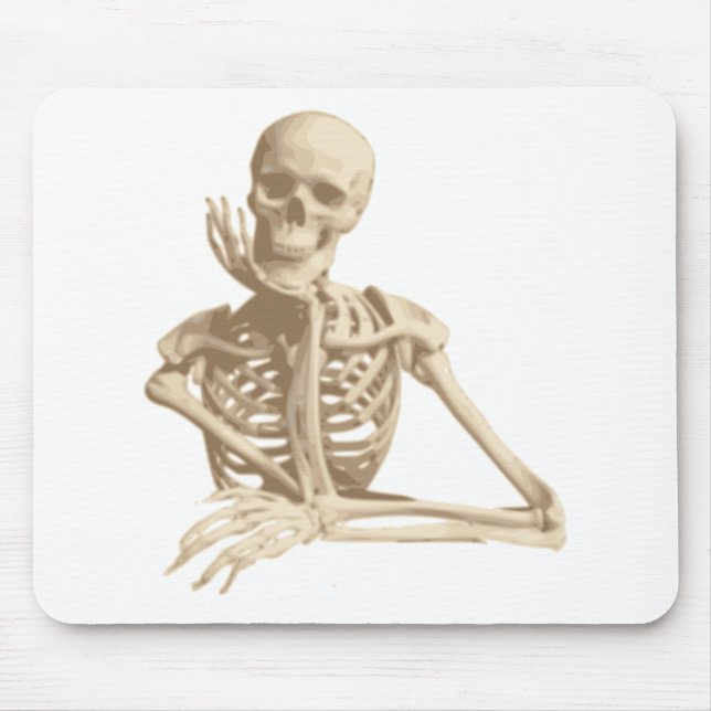 Thoughtful Skeleton Mouse Mat (Front)