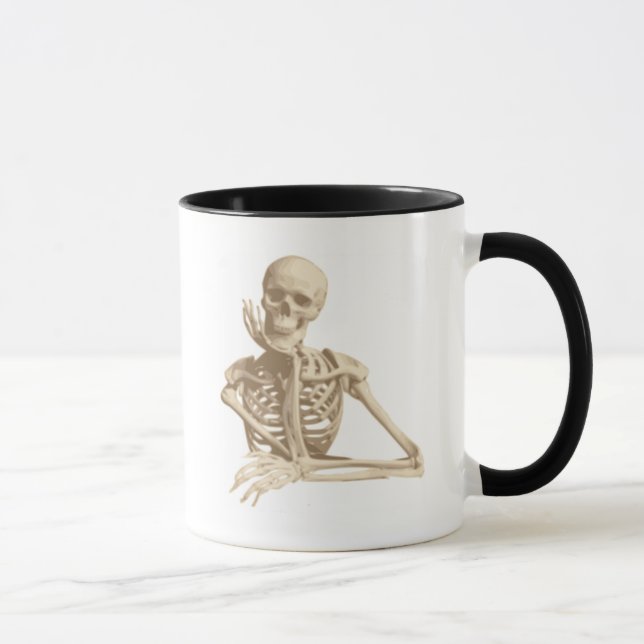 Thoughtful Skeleton Mug (Right)
