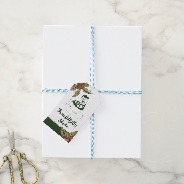 Thoughtfully Made Coffee Latte Art Gift Tag (With Twine)