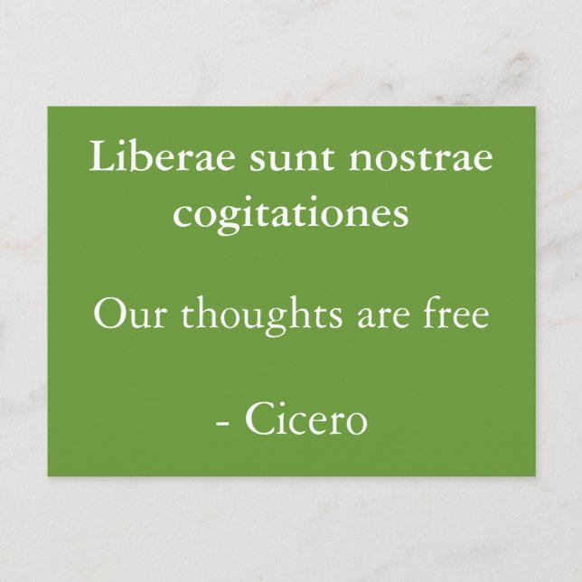 Thoughts are free- Cicero Postcard (Front)