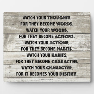 Thoughts Destiny Motivational Plaque