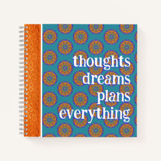 Thoughts Dreams Plans Boho Mandala Pattern Notebook
