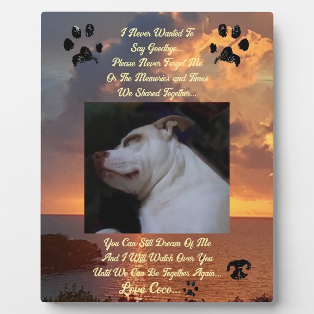Thoughts of A Loved Pet Plaque (Front)