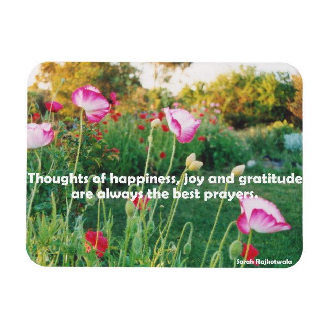Thoughts of Happiness,  Inspirational Quote Magnet (Horizontal)