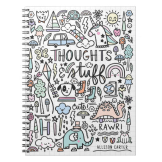 Thoughts & Stuff Cute Little Doodles Notebook