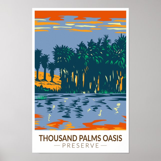 Thousand Palms Oasis Preserve California Vintage  Poster (Front)