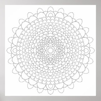 Thousand Petal Lotus Mandala Poster