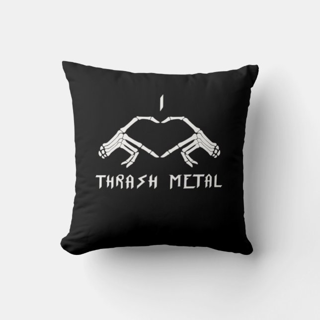 Thrash Skeleton Hands Heart Classic Cushion (Front)