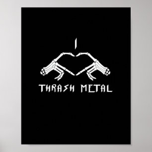 Thrash Skeleton Hands Heart Classic Poster