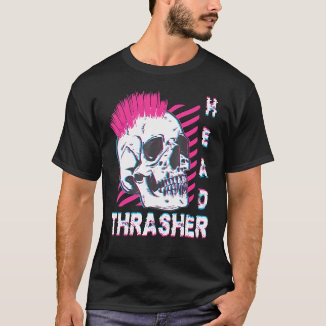 Thrasher Head Shirt Distressed Skull Vintage Skate (Front)