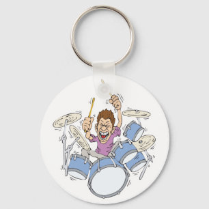 thrashing drummer key ring