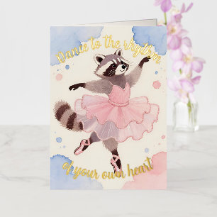 Thread-Painted Art Ballerina Classic Birthday Foil Greeting Card