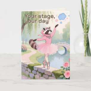 Thread-Painted Art   Hijabi Ballerina Birthday Card