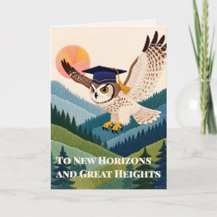 Thread-Painted Art Owl Classic Graduation Card