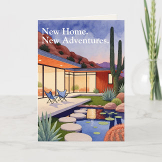 Thread-Painted Art | Sunset MCM Modern New Home Card