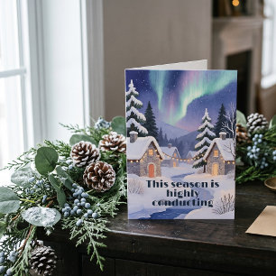 Thread-Painted Art Winter Valley Witty Christmas Card