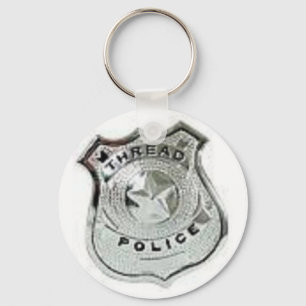 thread police badge key ring