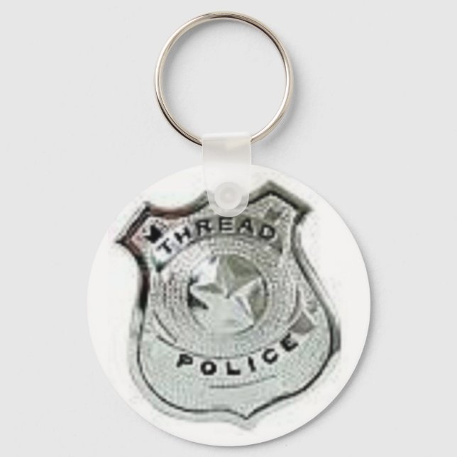 thread police badge key ring (Front)