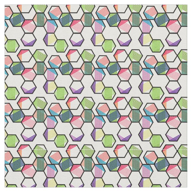 Threaded Hexagons Fabric (Close Up)