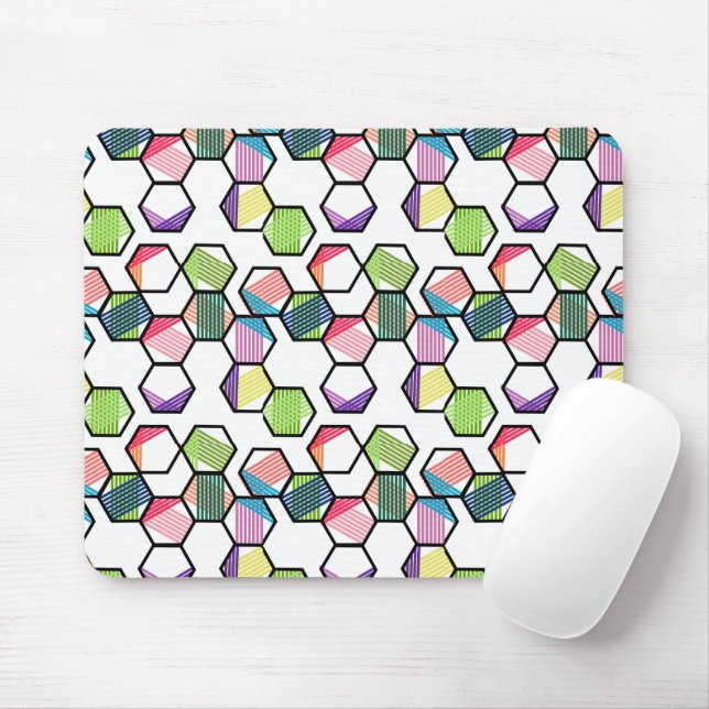 Threaded Hexagons Mouse Mat (With Mouse)