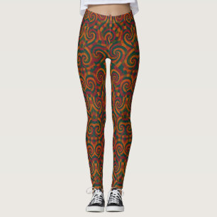 Threaded Trip   Psychedelic Spiral Patchwork Leggings