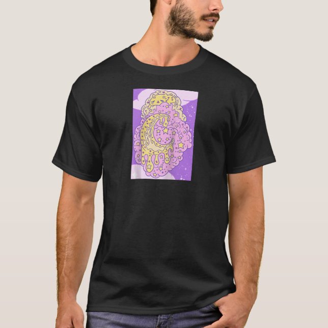 Threadless Aidadaism Custard Cat Melting On A Clou T-Shirt (Front)