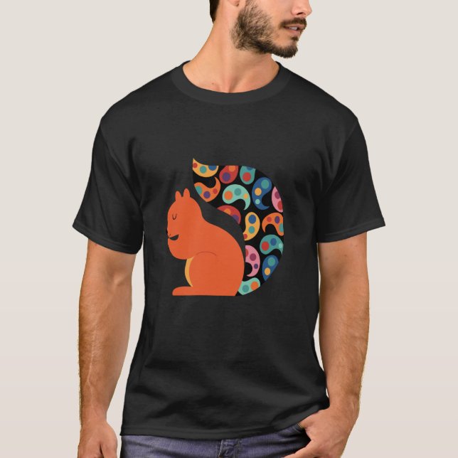 Threadless Andy Westface Paisley Squirrel Graphic T-Shirt (Front)