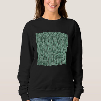 Threadless Emeline Hand Knit Mint Green Graphic Sweatshirt