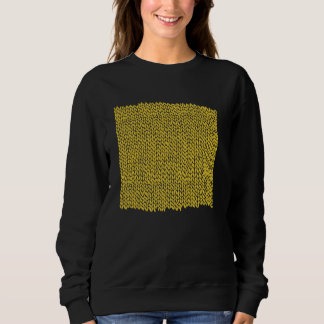 Threadless Emeline Hand Knit Yellow Graphic Sweatshirt