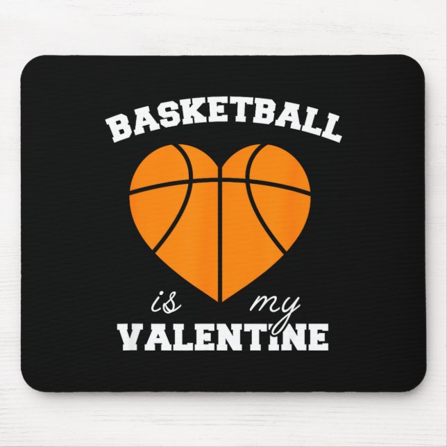 Threadrock Basketball Is My Valentine - Women's Un Mouse Mat (Front)
