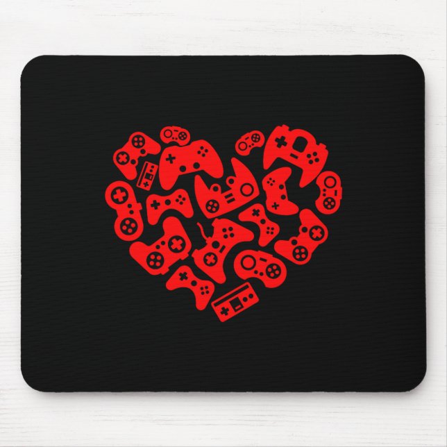 Threadrock Video Game Player Heart Of Controllers  Mouse Mat (Front)