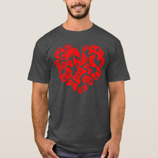 Threadrock Video Game Player Heart of Controllers  T-Shirt