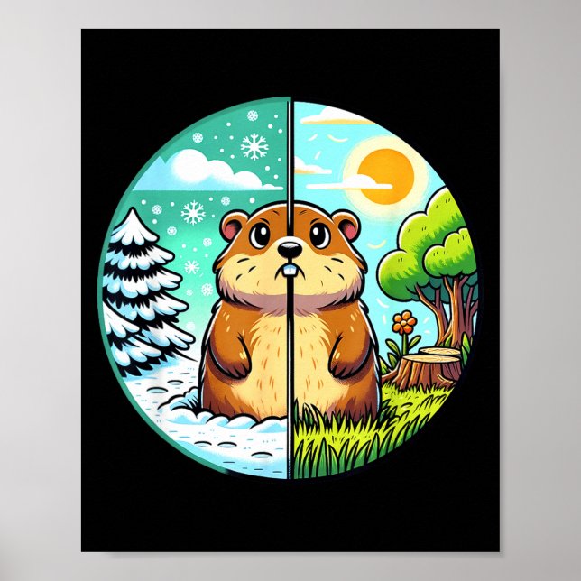 Threadrock Winter Or Spring Groundhog Day , Small, Poster (Front)