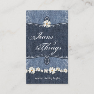 Threads Denim n Daisies Business Card Shabby Chic