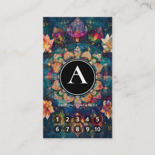 Threads of Light Floral Mandala Design Business Card