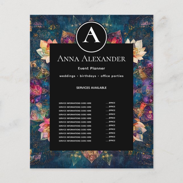 Threads of Light | Floral Mandala Design Flyer (Front)
