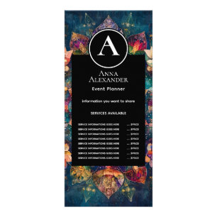 Threads of Light   Floral Mandala Design Rack Card