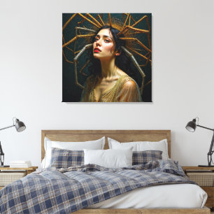 Threads of Transgression  Arachne's Transformation Canvas Print
