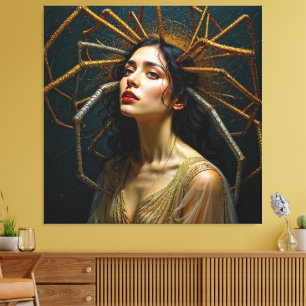 Threads of Transgression  Arachne's Transformation Canvas Print