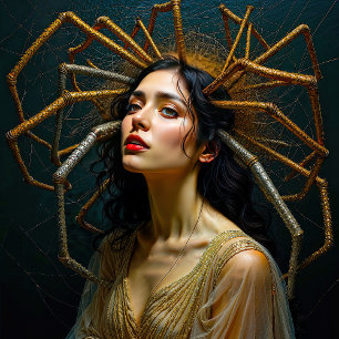 Threads of Transgression Arachne's Transformation Glass Coaster