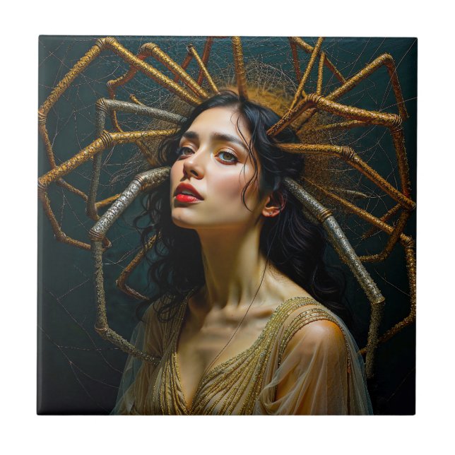 Threads of Transgression  Arachne's Transformation Tile (Front)