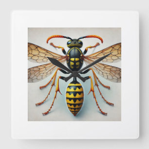 Threadwaisted wasp 210824IREF242 - Watercolor Square Wall Clock