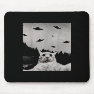 Threadweird Alien Cat Ufo - Clic Fit, Round Neck, Mouse Mat