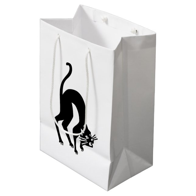 Threatening cat medium gift bag (Front Angled)