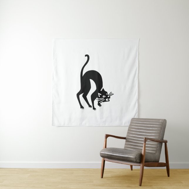Threatening cat tapestry (In Situ)