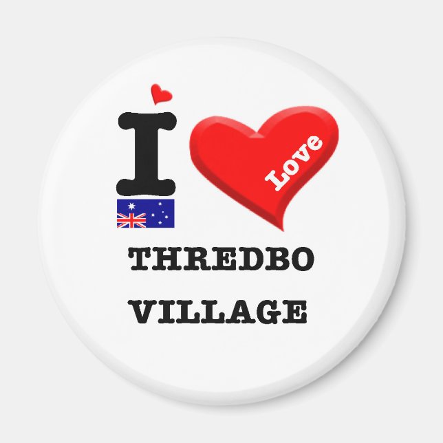 THREDBO VILLAGE - I Love Magnet (Front)