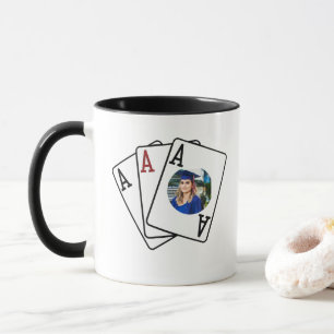 Three Aces Photo Frame Mug: Cool Graduation Gift Mug