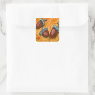 Three Acorns Square Sticker